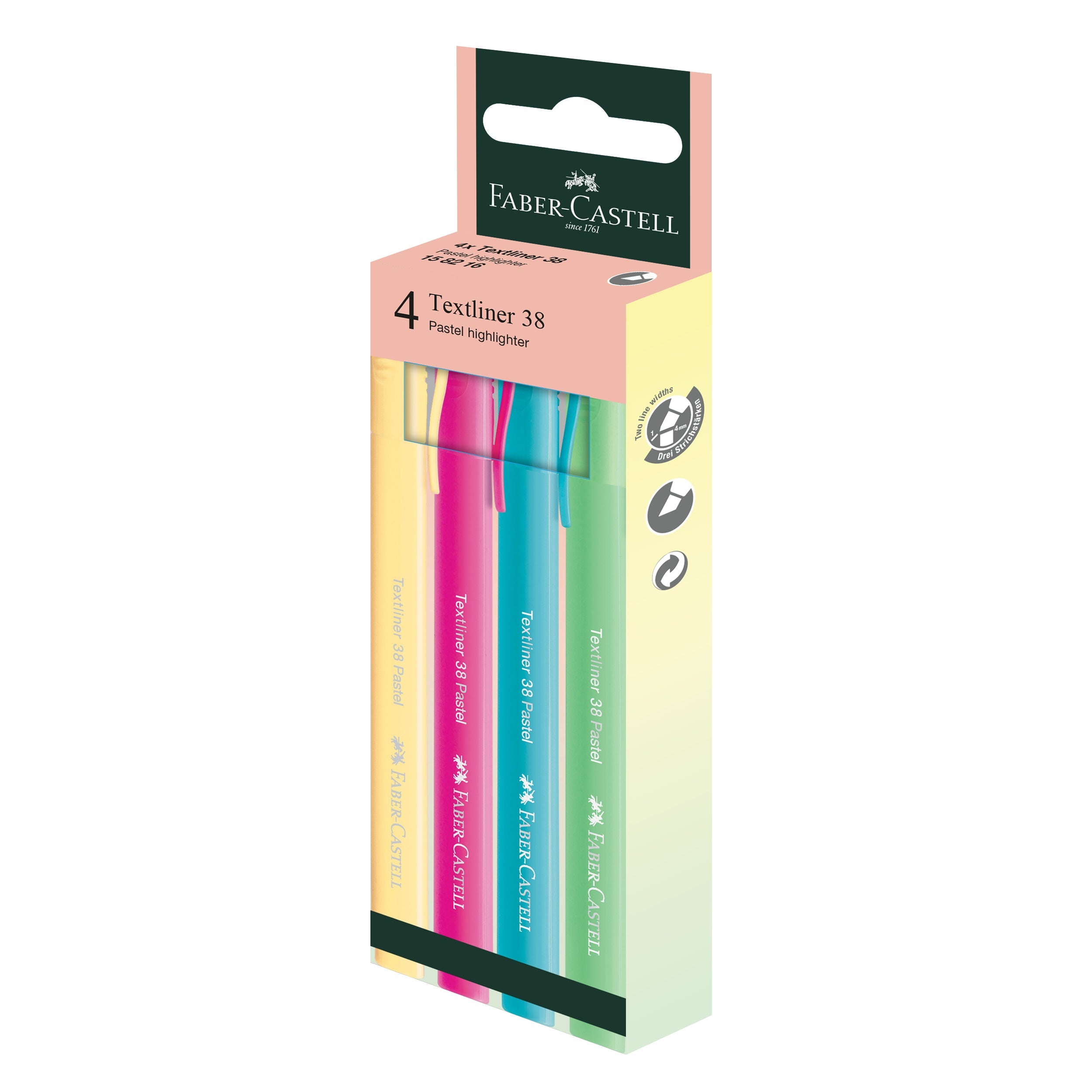 Highlighter Textliner 38 Pastel Assorted Colour 4x HS Box