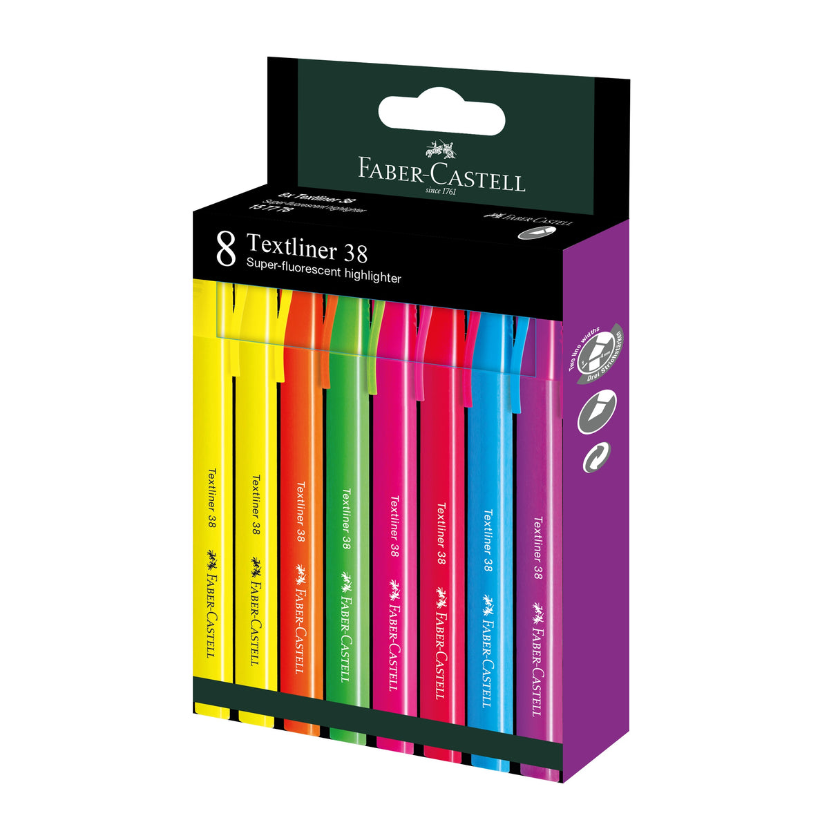 Sample Textliner Highlighter Textliner 38 Superflourescent Assorted Colour 8x HS Box