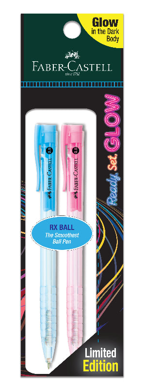 GLOW Pen, Ball Pen, 0.5mm Black (Polybag of 2)