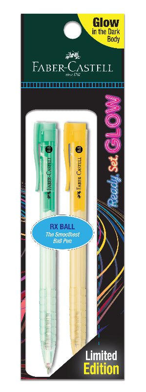 GLOW Pen, Ball Pen, 0.5mm Black (Polybag of 2)