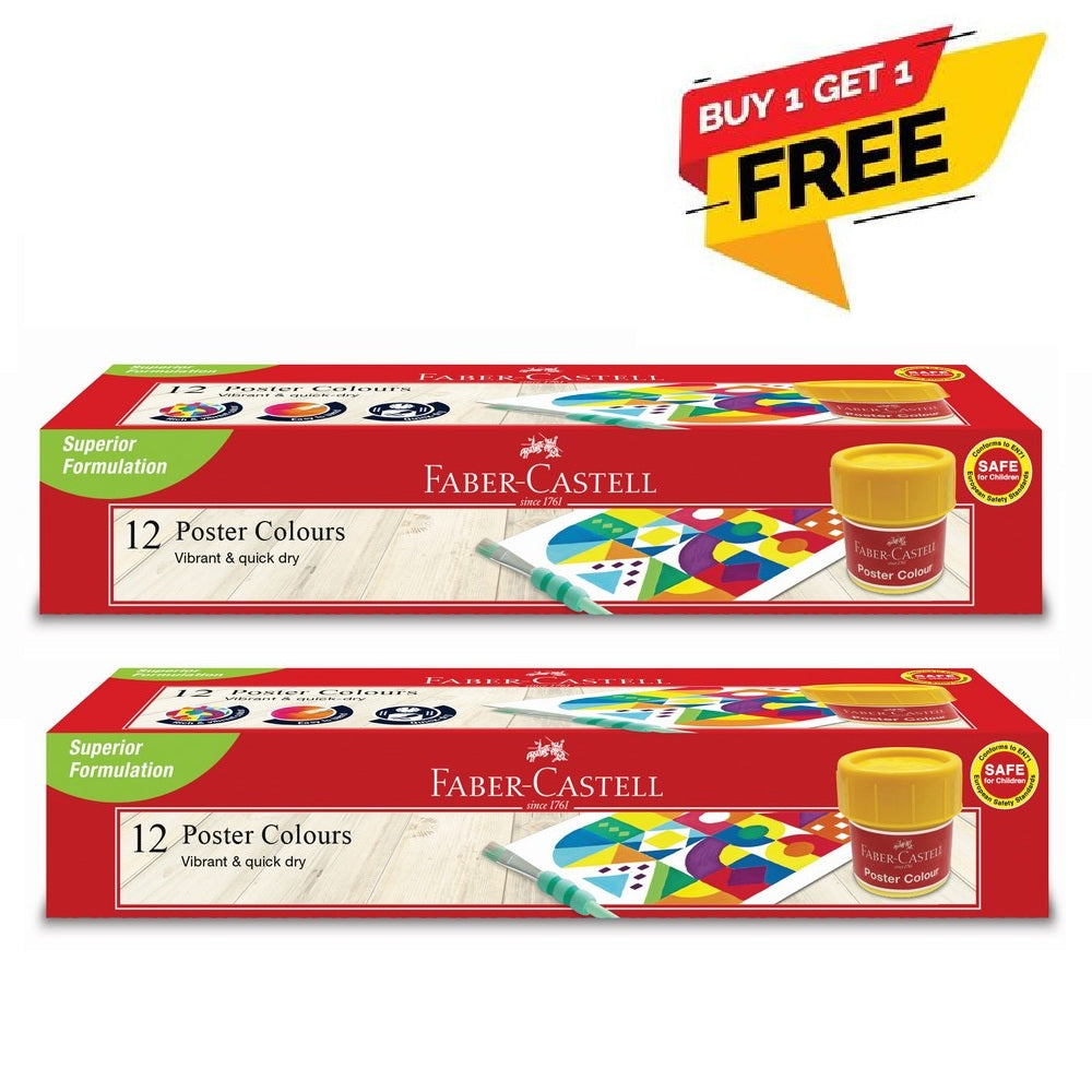 [Buy 1, Free 1] Poster Colours 12 Colours