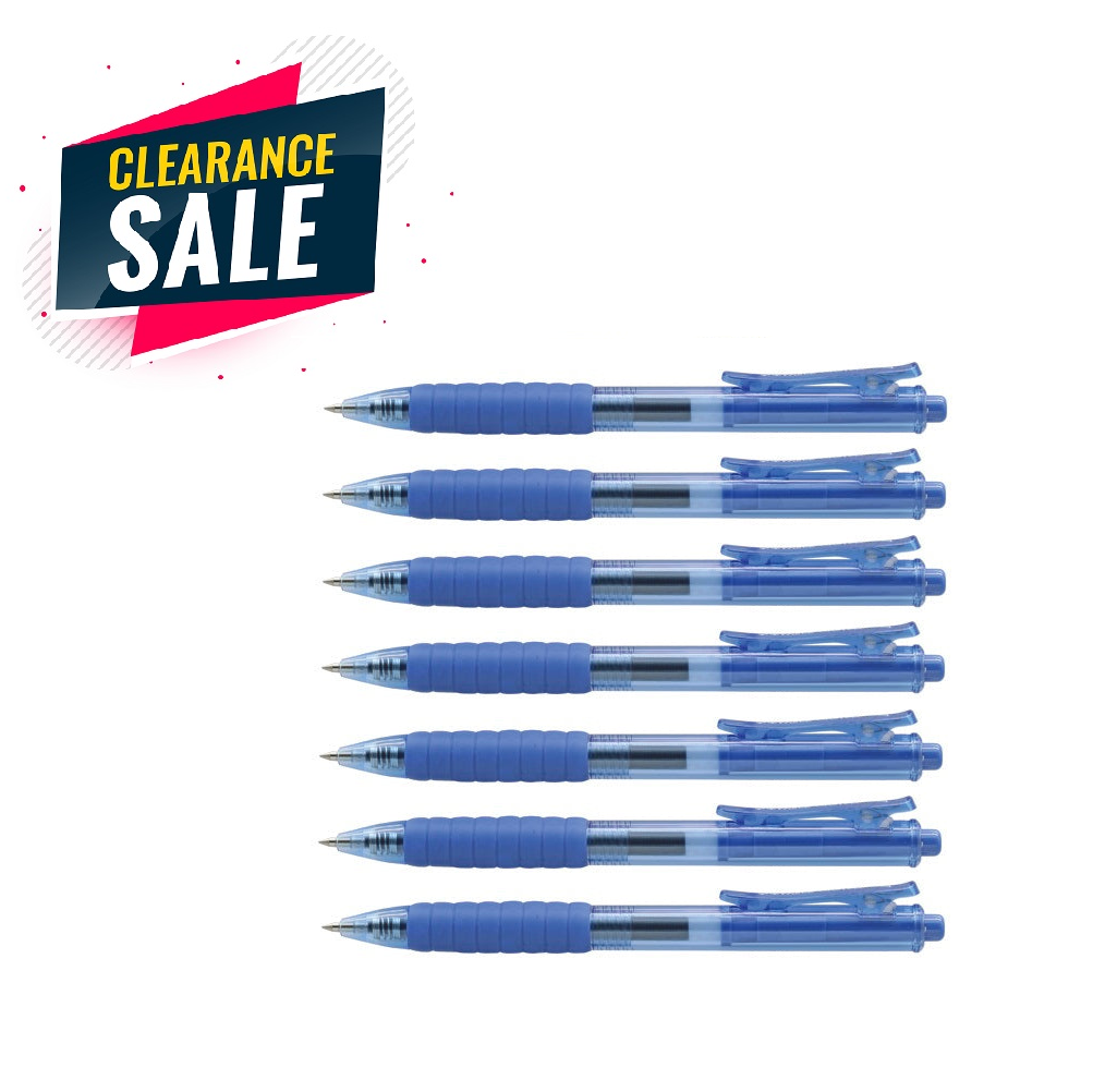[Clearance] Gel pen Super Clip Gel, 0.5mm, Blue (Bundle of 7)