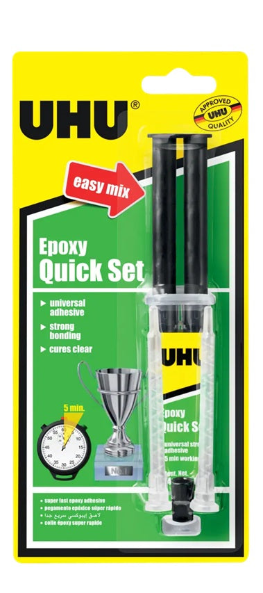 UHU Original Epoxy Glue Quick Set Syringe (14ml)