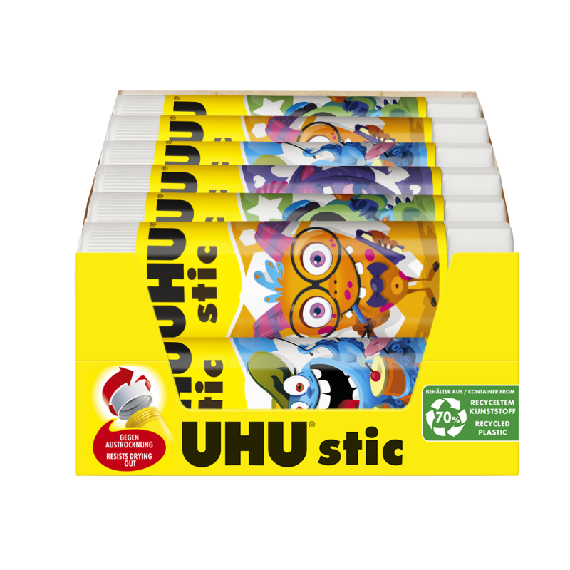 UHU Glue Stic Monster Edition, 40g, Box of 12