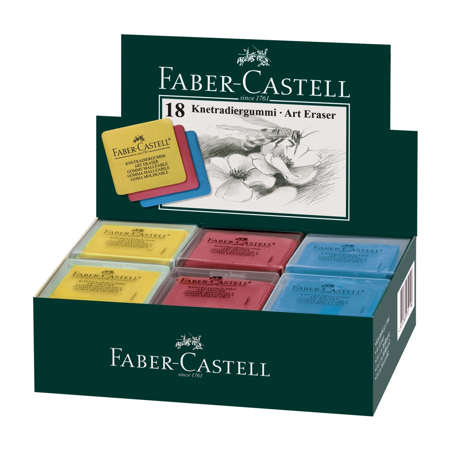 Kneadable Eraser Colour Box of 18