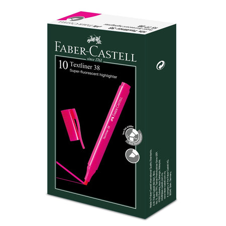Highlighter Textliner 38 Superflourescent, Box of 10 Pink