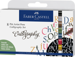 Pitt Artist Pen Calligraphy India Ink Pen, Set of 8