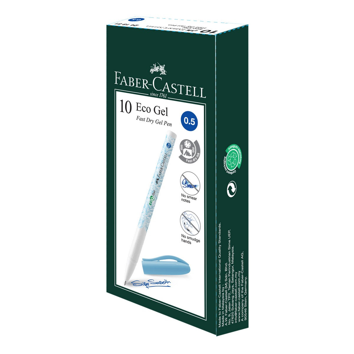 Gel Pen Eco Gel Box of 10, Blue 0.5