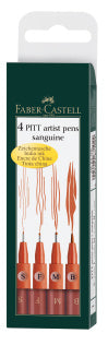 Pitt Artist Pen India Ink Pen, Wallet of 4 Sanguine