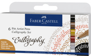 Pitt Artist Pen Calligraphy India Ink Pen, Set of 6