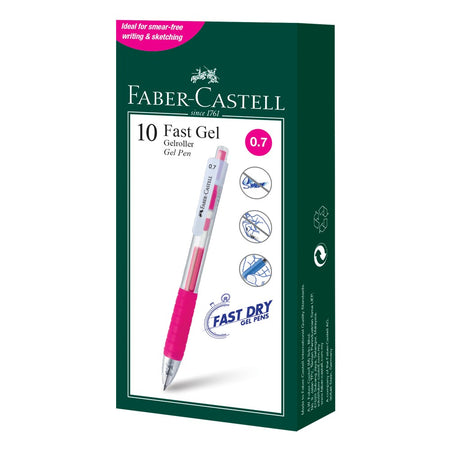 Gel Pen Fast Gel Box of 10, Pink 0.7
