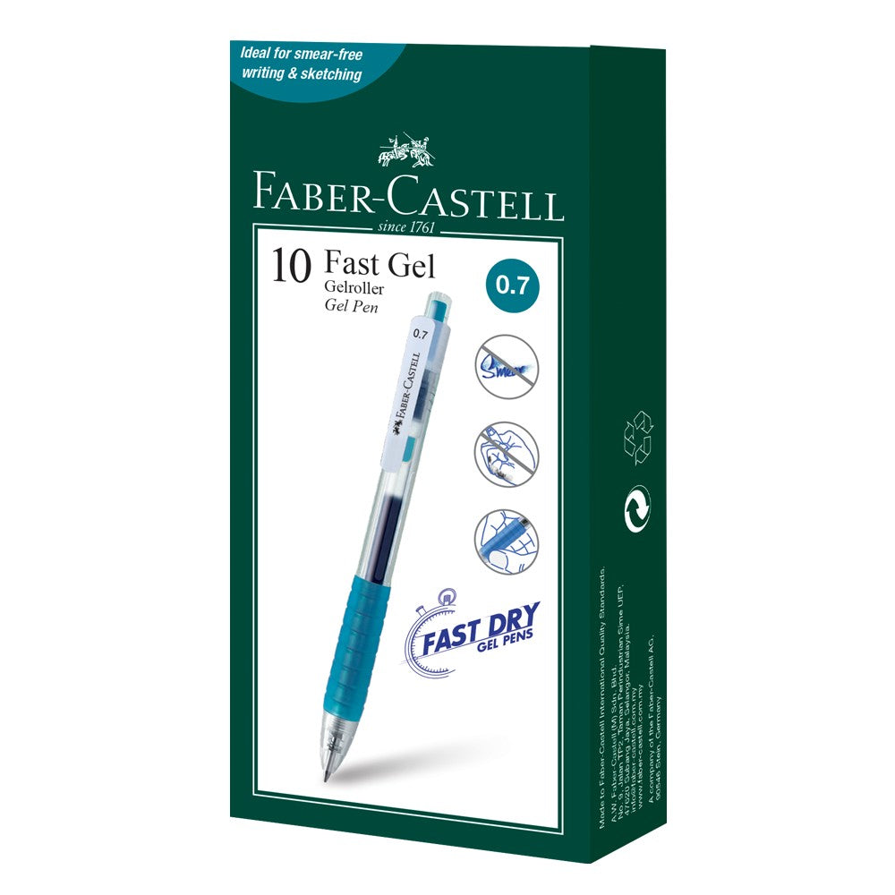 Gel Pen Fast Gel Box of 10, Turquoise 0.7