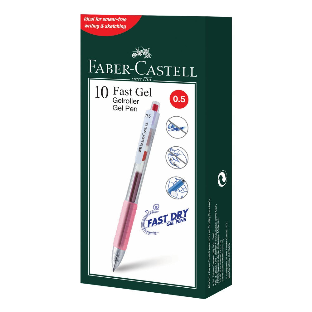 Gel Pen Fast Gel Box of 10, Red 0.5