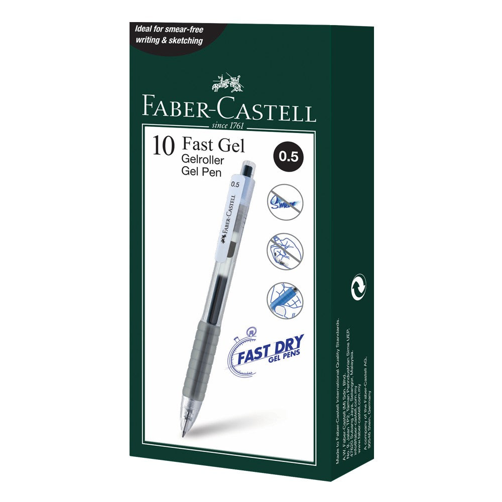 Gel Pen Fast Gel Box of 10, Black 0.5