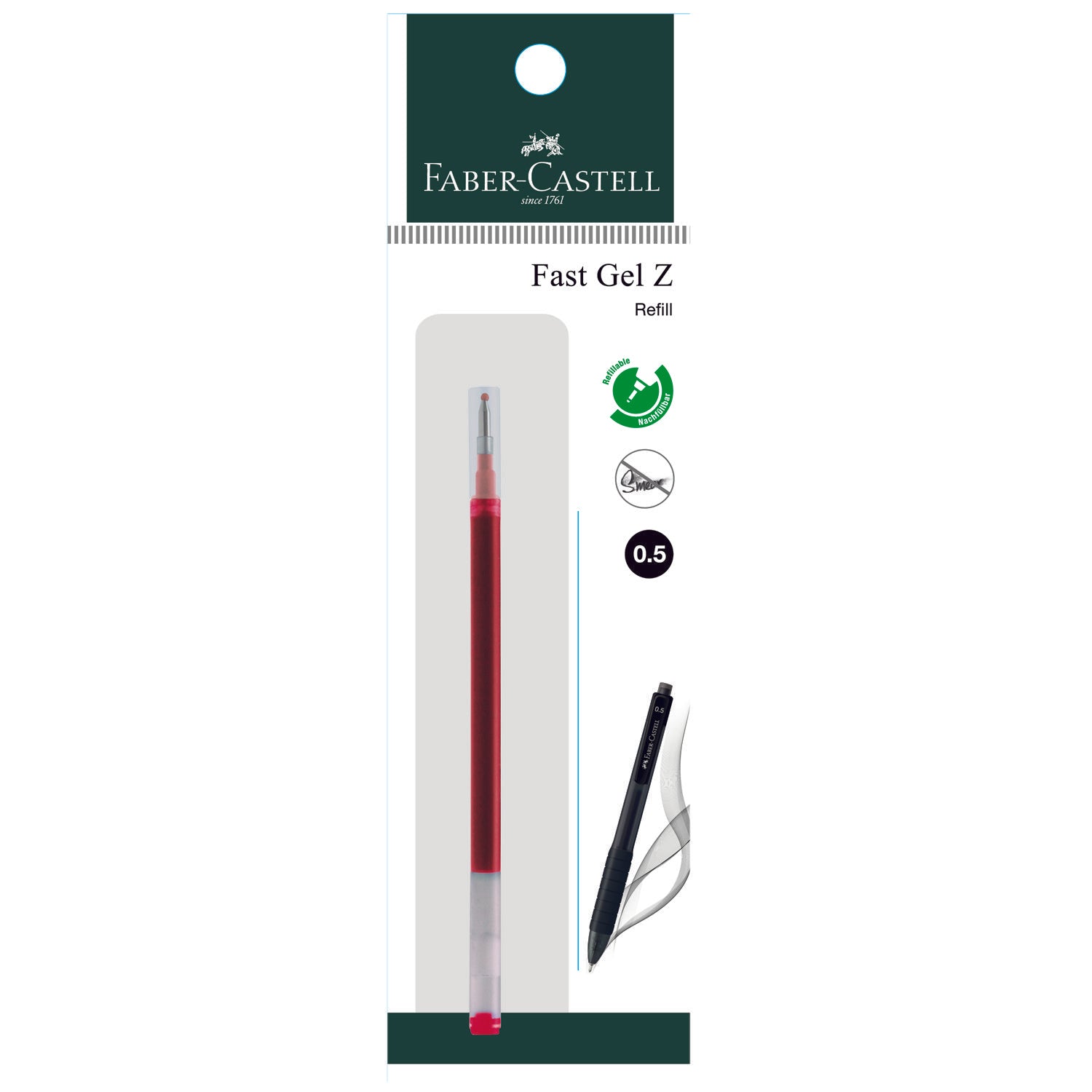Gel Pen Fast Gel Z / Arté Gel Refill 1x PB, Red 0.5