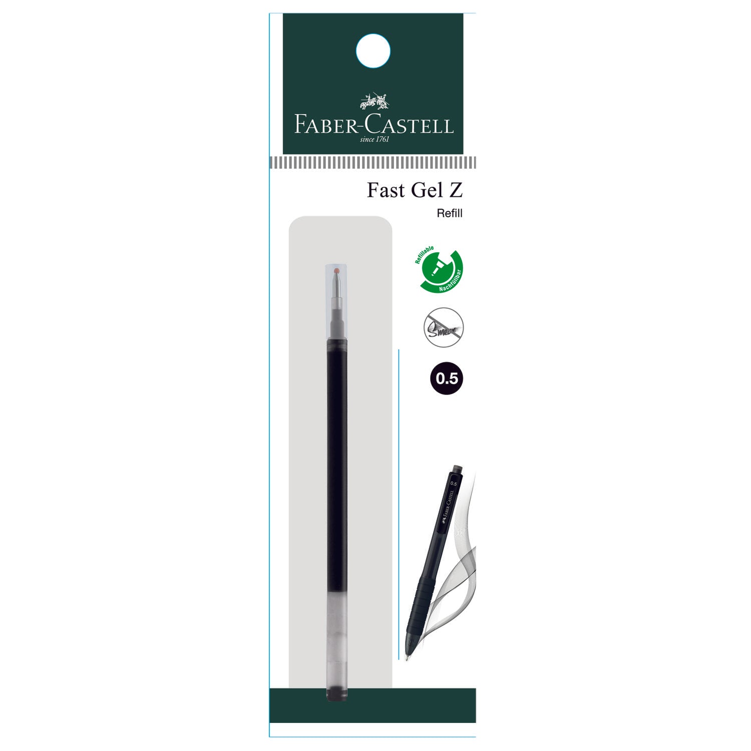 Gel Pen Fast Gel Z / Arté Gel Refill 1x PB, Black 0.5