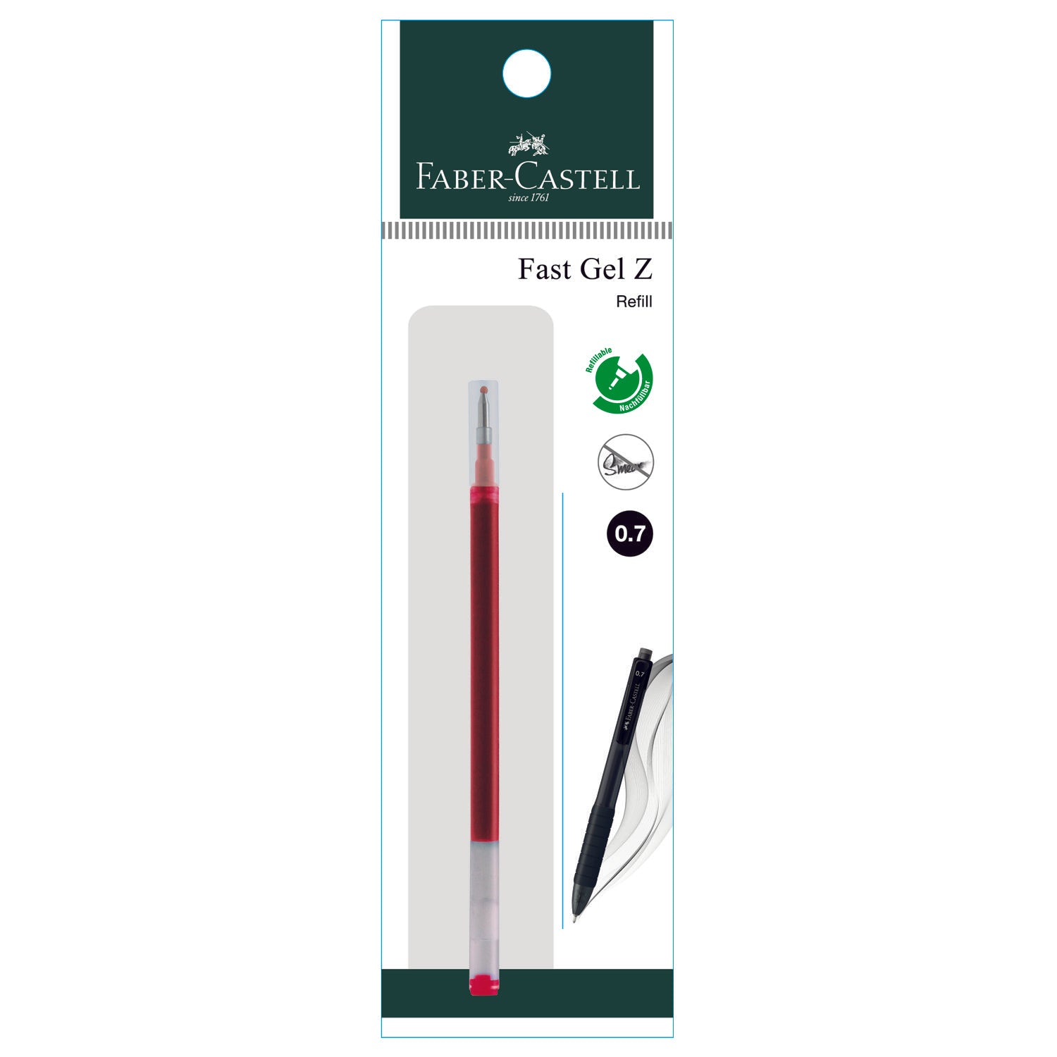 Gel Pen Fast Gel Z / Arté Gel Refill 1x PB, Red 0.7