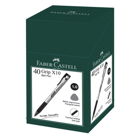Ball Pen Grip X10 Box of 40, Black 1.0