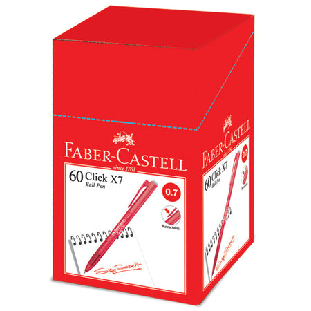 Ball Pen Click X7 Box of 60, Red 0.7