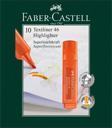 Highlighter Textliner 46 Superflourescent, Box of 10 Orange