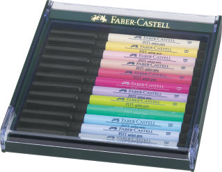 Pitt Artist Pen Brush India Ink Pen, Set of 12 Pastel Tones