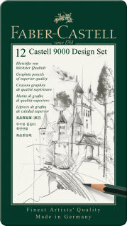 Castell 9000 Graphite Pencil, Design Set, Tin of 12