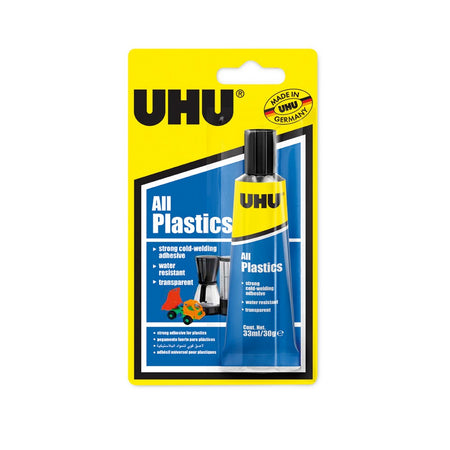 UHU All Plastic Glue - Resistant Against Water/Oil/Alcohol (33 ml)