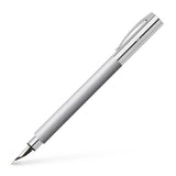 Ambition Silver Stainless Steel Fountain Pen - Broad