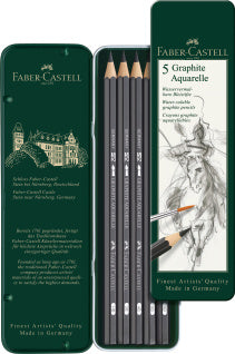 Graphite Aquarelle Pencil, Tin of 5